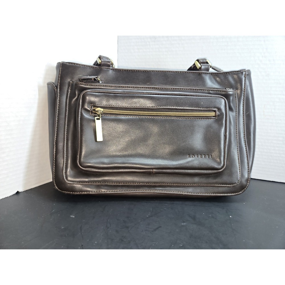 Dark Brown‎ Rosetti Faux Leather Shoulder Bag/Satchel